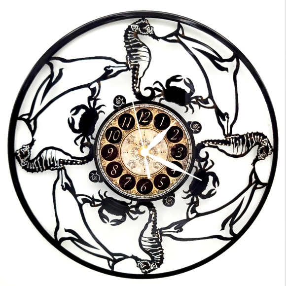 Handmade Other - SEA LIFE vinyl record clock